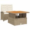 vidaXL 2 pcs conjunto de jantar p/ jardim com almofad&otilde;es vime PE bege