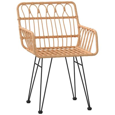 vidaXL Cadeiras de jardim c/ apoio de braços 2 pcs 56x64x80 cm vime PE