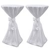 vidaXL Toalha de mesa com fita, 60 cm / 2 pe&ccedil;as, Branca