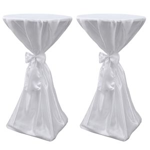 vidaXL Toalha de mesa com fita, 60 cm / 2 pe&ccedil;as, Branca