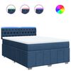 vidaXL Cama com molas/colch&atilde;o 140x190 cm tecido azul