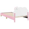 vidaXL Estrutura de Cama Infantil com Cabeceira Rosa 90 x 200 cm PU