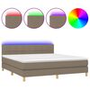 vidaXL Cama box spring colch&atilde;o/LED 160x200 cm tecido cinza-acastanhado