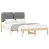 vidaXL Estrutura de Cama com Cabeceira Estofada Cinzento-claro