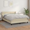 vidaXL Cama com molas/colch&atilde;o 140x200 cm couro artificial cor creme