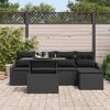 vidaXL Conjunto de Sof&aacute; de Jardim com almofada 6 pcs Preto vime PE
