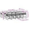 vidaXL 11 pcs conjunto de jantar p/ jardim c/ almofad&otilde;es vime PE preto