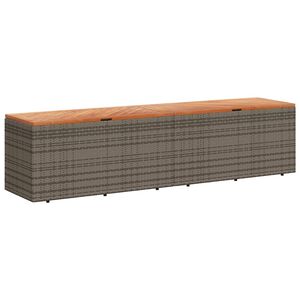 vidaXL Caixa arruma&ccedil;&atilde;o jardim 220x50x54 cm vime PE/ac&aacute;cia maci&ccedil;a cinza