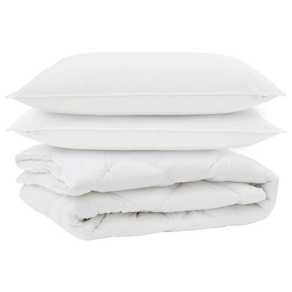 vidaXL Duvet para Todas as Esta&ccedil;&otilde;es 3 pcs Branco Microfibra