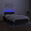 vidaXL Cama box spring c/ colch&atilde;o e LED 120x200 cm tecido preto