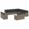 vidaXL 13 pcs conjunto sof&aacute;s p/ jardim c/ almofad&otilde;es vime PE cinzento