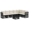 vidaXL Conjunto de Sof&aacute; de Jardim 8 pcs Preto vime PE
