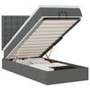 vidaXL Cama otomana com colch&atilde;o & LEDs 90x200cm tecido cinzento escuro