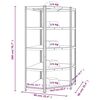 vidaXL Estante de canto 5 prateleiras derivados de madeira e a&ccedil;o azul