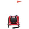 vidaXL Reboque bicicleta animais tecido oxford/ferro vermelho/cinzento