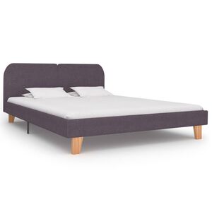 vidaXL Estrutura de cama 180x200 cm tecido cinzento-acastanhado