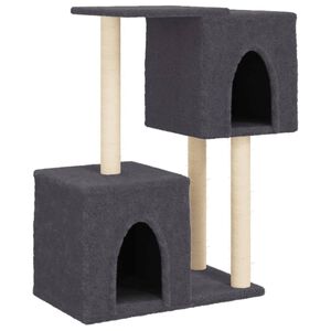 vidaXL &Aacute;rvore p/ gatos c/ postes arranhadores sisal 86 cm cinza-escuro