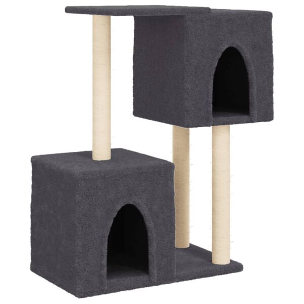 vidaXL Árvore p/ gatos c/ postes arranhadores sisal 86 cm cinza-escuro