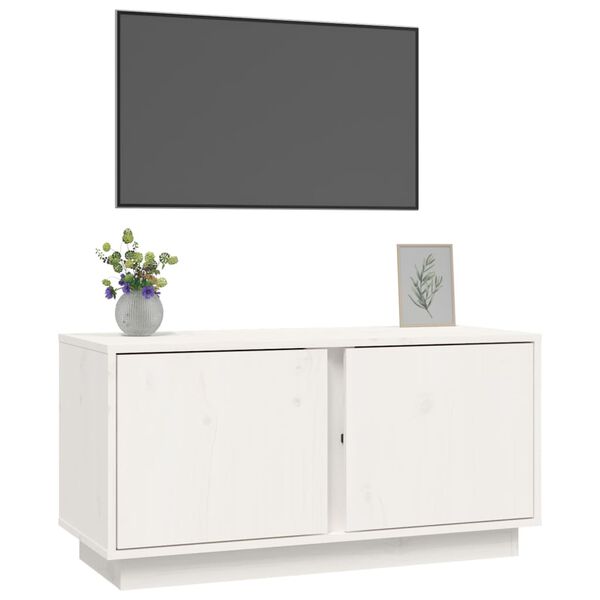 vidaXL Móvel de TV 80x35x40,5 cm madeira de pinho maciça branco