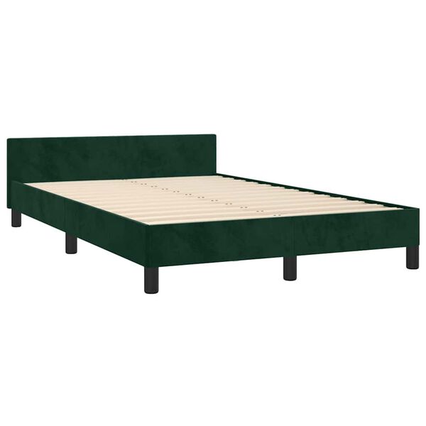 vidaXL Estrutura de cama sem colch&atilde;o verde escuro 120x190 cm Veludo