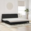 vidaXL Cama com colch&atilde;o 200x200 cm veludo preto
