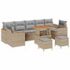 vidaXL Conjunto de Sof&aacute; de Jardim 10 pcs Bege vime PE