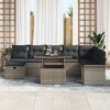 vidaXL Conjunto de Sof&aacute; de Jardim 9 pcs Cinzeto Rattan Sint&eacute;tico