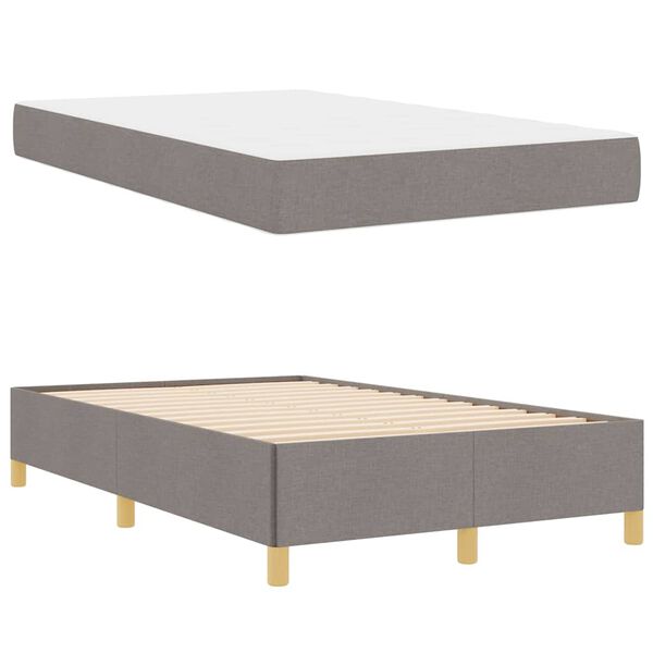 vidaXL Estrutura da Cama Cinzento-acastanhado 120 x 190 cm tecido