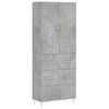 vidaXL Arm&aacute;rio alto 69,5x34x180 cm derivados de madeira cinza cimento