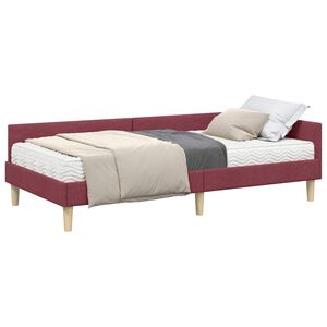 vidaXL Estrutura de Cama de Canto com Colch&atilde;o 2 unid. Cinzeto tecido