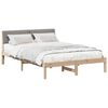vidaXL Estrutura da cama com cabeceira Marrom e taupe 135 x 190 cm