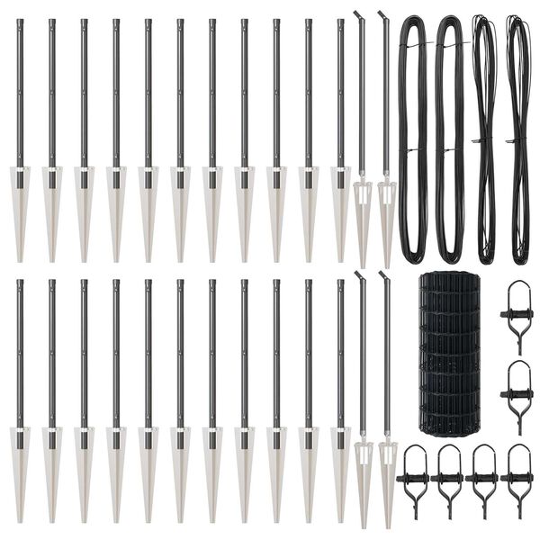 vidaXL Cerca com Poste Cinzeto 0,4 x 50 m A&ccedil;o e PVC