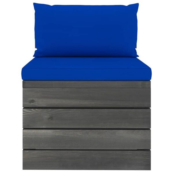 vidaXL 2 pcs conjunto lounge de paletes com almofad&otilde;es pinho maci&ccedil;o