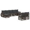 vidaXL Conjunto de Sof&aacute; de Jardim 9 unid. Cinza e Cinza Escuro vime PE
