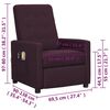 vidaXL Poltrona de massagens el&eacute;trica tecido roxo