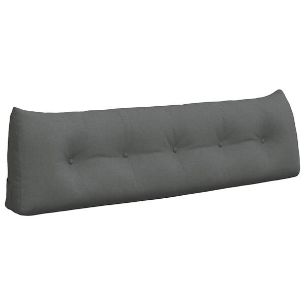vidaXL Travesseiro para Costas Cinza Escuro 160 x 24 x 50 cm tecido