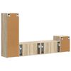 vidaXL Conjunto de m&oacute;vel de TV Montado na parede 4 pcs Carvalho Sonoma