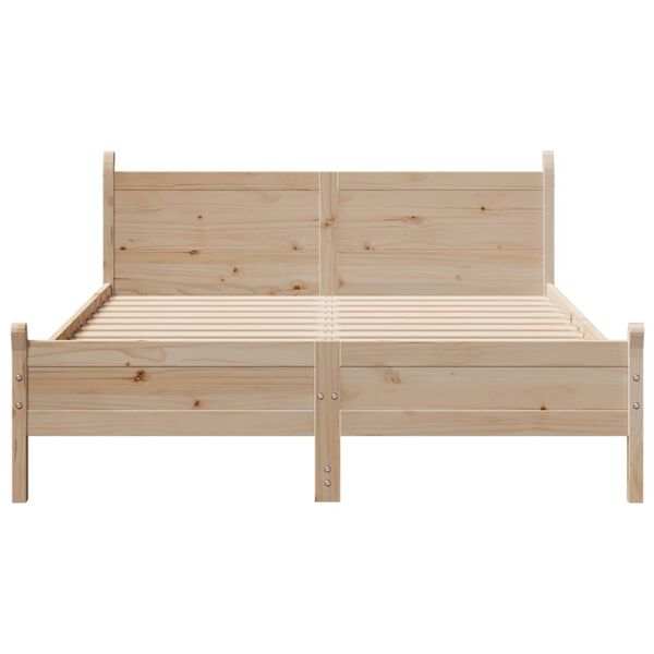 vidaXL Cama sem colch&atilde;o 135x190 cm madeira de pinho maci&ccedil;a