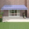 vidaXL Toldo retr&aacute;til autom&aacute;tico 5x3 m azul e branco