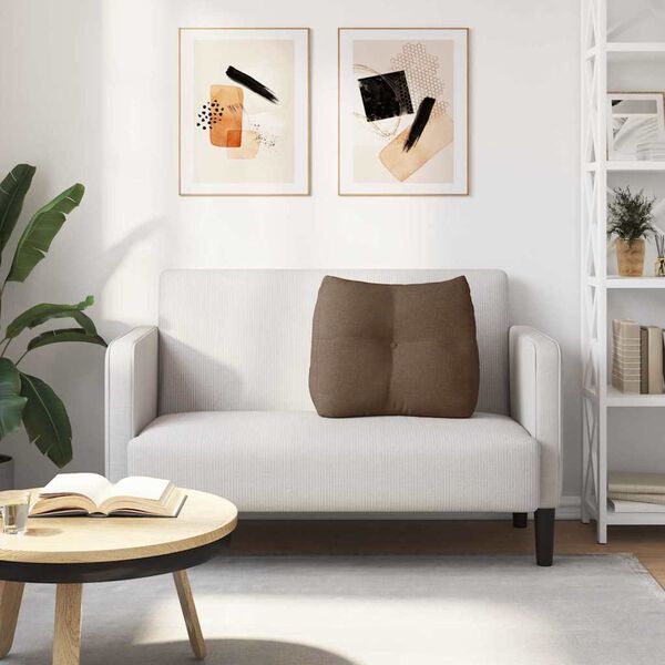 vidaXL Travesseiro para Costas Castanho 60 x 24 x 50 cm tecido