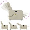vidaXL Poltrona de massagens reclin&aacute;vel couro artificial cor creme