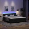 vidaXL Cama Box com colch&atilde;o com led Preto 180 x 200 cm tecido
