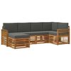 vidaXL Conjunto de Sof&aacute;s para Exterior 5 unid. Natural e Antracite