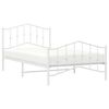 vidaXL Estrutura de cama com cabeceira e pés 100x200 cm metal branco