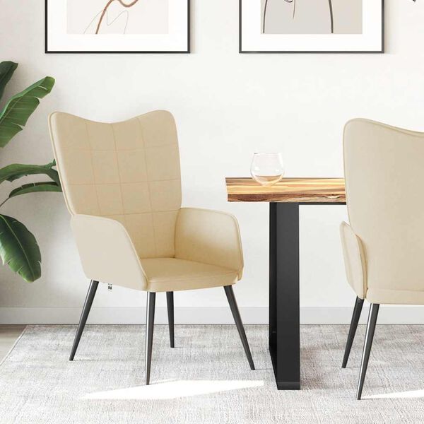 vidaXL Cadeira de descanso tecido cor creme