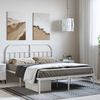 vidaXL Estrutura de cama com cabeceira 135x190 cm metal branco