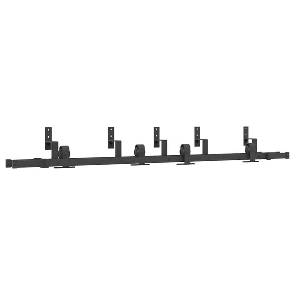 vidaXL Kit de ferragens para porta deslizante 200 cm a&ccedil;o preto