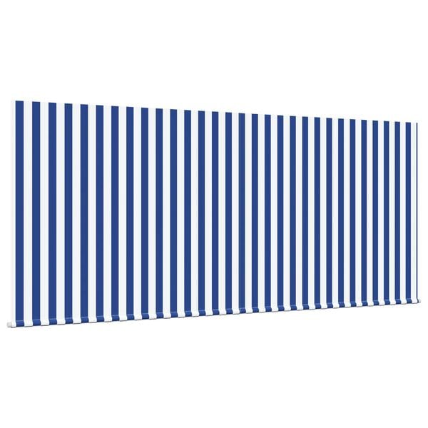 vidaXL Toldo Retr&aacute;til Azul e Branco 300 x 200 cm Poli&eacute;ster e Alum&iacute;nio