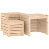 vidaXL 3 pcs conjunto de caixas de jardim madeira de pinho maci&ccedil;a