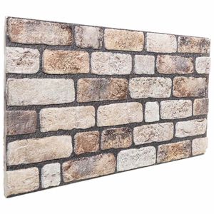 vidaXL Pain&eacute;is de parede 10 unid. 100 x 50 cm Marrom Claro Espuma EPS